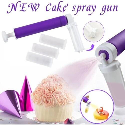 Cake Manual Airbrush Spray Gun Decorating Spraying Coloring Baking Decoration Cupcakes Desserts Kitchen Pastry Tool