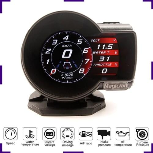 Profession Magician OBD Head Up Display Car Digital Boost Gauge Voltage Speed Meter ect. Water Temp Alarm Auto Diagnostic Tool