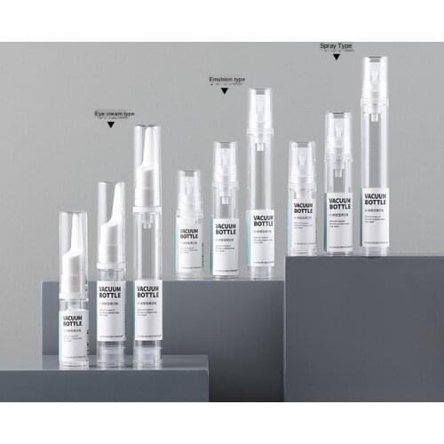 High hardness 5 10 15ml vacuum empty bottle travel portable sub-bottling vacuum spray empty bottle eye cream lotion empty bottle