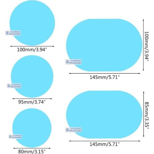 Q9QD 2 Pcs Car Rear View Mirror Rainproof Film Anti-Fog Clear Protective Sticker