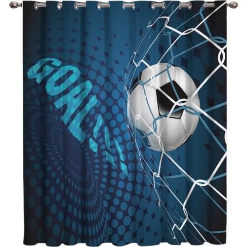 Soccer Curtains Balls Football Design 3D Window Curtains for Living Room Bedroom Kitchen Kids Room Curtains