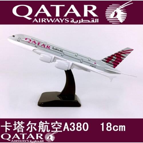 18CM 1:400 Airbus A380 QATAR airplane aircraft plane alloy static solide model with base collectible display toy collection
