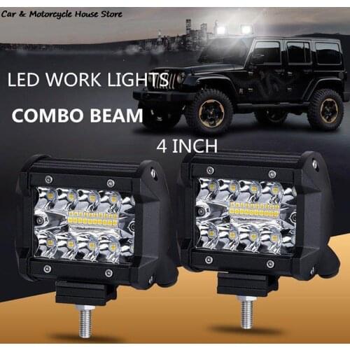 4" Inch IP67 Waterproof 60W 20 LED Work Light Flood Spot Combo Off-road Driving Fog Lamp Boat SUV