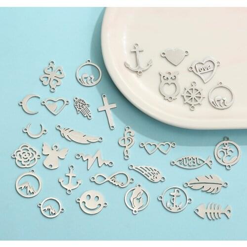 YEYULIN 10pcs Stainless Steel Life Tree Charms Fit Bracelet Connector Charm Bracelet Necklace for DIY Handmade Jewelry Making
