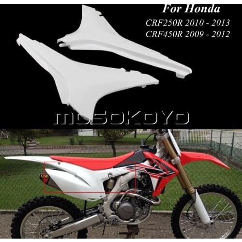 1 Pair White Motocross Air Box Covers For Honda CRF250R Dirt Racing Bike Rear Fairing Cover Panels Guard For Honda CRF450R
