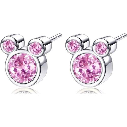 1 pairs copper material little rabbit sharp setting cubic zirconia push-back stud earrings for women