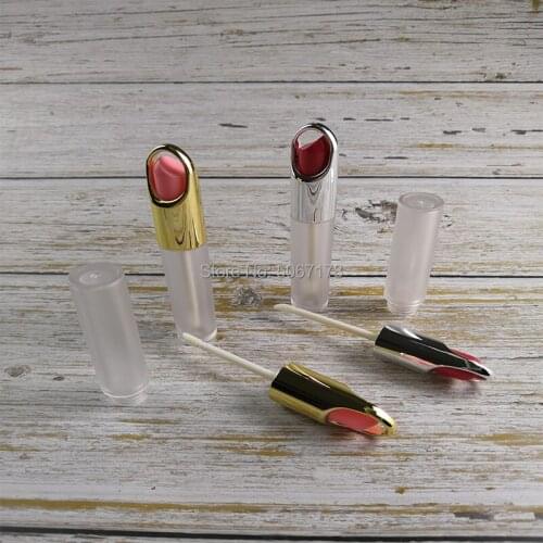 10/30pcs Elegant Empty Cosmetic Lip Gloss Tube, Gold/Silver Round Matted High-end Lipstick Bottle, High Quality Lipgloss Package