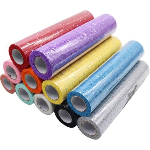 10 Yards 30cm Glitter Sequin Tulle Roll Tutu Fabric Wedding Decoration Organza Laser DIY Crafts Birthday Party Supplies White