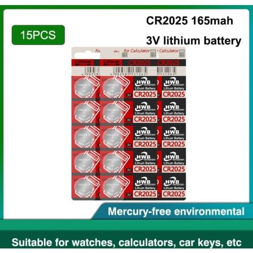 15Pcs For maxell 3V CR2025 ECR2025 LM2025 DL2025 BR2025 Button Coin Cell Li-ion Battery Calculator Toy Medical Device Batteries