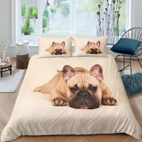Fierce Animal Bedding Set 3D French Bulldog Pattern Printde Duvet Cover Pillowcase Bedroom Quilt Covers Home Textiles 2/3 Pcs