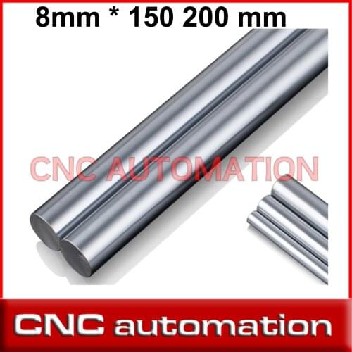 2pcs Axis Smooth Rods 8 Mm 150 200 Linear Shaft Chrome Plated Motion Guide Rail Round Cnc