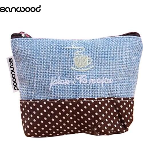 2016 New Design Mini Coin Purse Retro Cotton Handbag Pouch Wallet Money Bag Case Zipper Closure Gifts 9R54