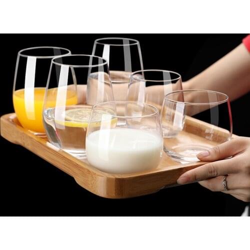 6pcs Simple Transparent Glass Cup Household Heat Resistant Water Tea Cup Multi Purpose Breakfast Milk Cup Juice Cup