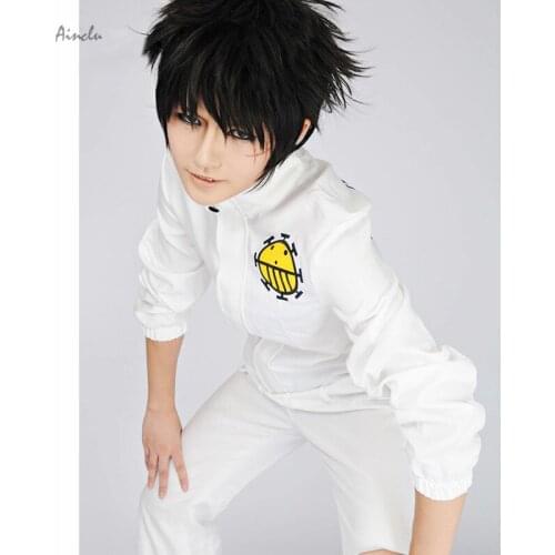 Ainclu Free Shipping One Piece Heart Pirates White Uniform Adult Kid Halloween Cosplay Costume Customize for plus size adults