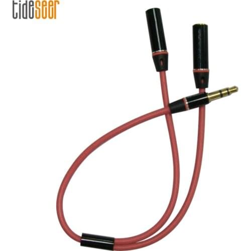 Audio Stereo Plug 3.5mm Male to 2 Female Adapter Cable Splitter Connector for Microphone and Headphone PC Phone Speaker 100pcs