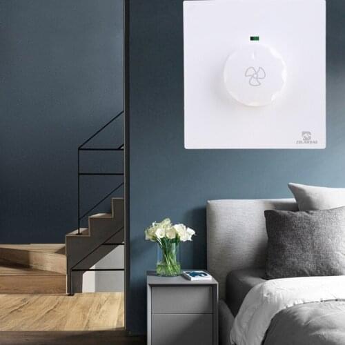Household Concealed 86 Type 220V 10A Adjustment Ceiling Fan Speed Control Switch