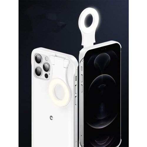 Selfie Lamp Light Phone Case with Beauty LED Flash Light for iPhone 12 mini 11 Pro Max Mobile Phone Back Cover Cases