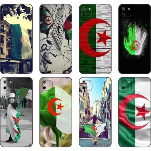 Black tpu Case For OPPO Realme C11 C20 C21 Case Back Cover Bumper Algeria flag