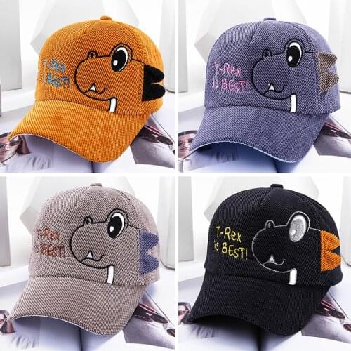 Dinosaur Embroidery Kids Baseball Caps Cute Cartoon Boys Girls Adjustable Sun Hat Spring Autumn Children Outdoor Visor Hats