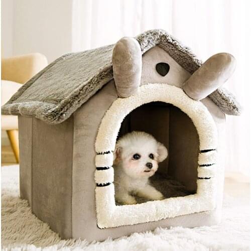 Dog House Soft Warm Plush Dog bed Sleeping Nest Basket Removable Fluffy Comfortable Kennel Pet supplies