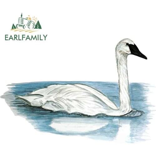 EARLFAMILY 13cm x 8.8cm Swan Bird Sticker Decal Hunt Fish Outdoors Nature Wildlife Exclusive Art Car Sticker Waterproof