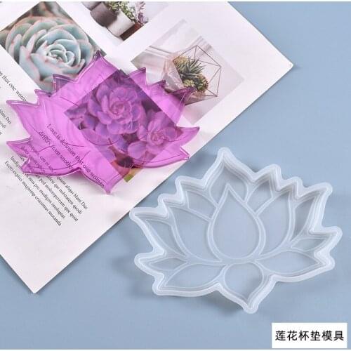 Epoxy Resin Mold Lotus Coaster Tray Cup Mat Casting Silicone Mould DIY Crafts Decorations Making Jewelry Tools Crystal