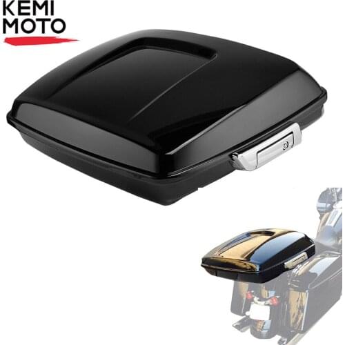KEMIMOTO 5.5" Rear Razor Tour Pak Pack Trunk Chrome Latch for Harley for Touring Electra Street Road King 2014-2020 Vivid Black