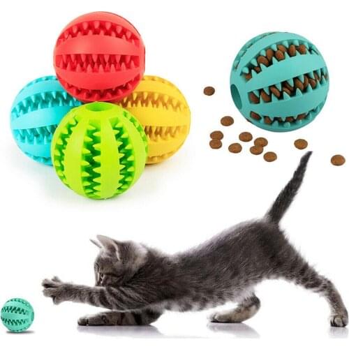Pet Dog Toys Stretch Rubber Leaking Ball Pet Cat Dog Interactive Toy Pet Cat Dog Chew Toys Tooth Cleaning Balls Puppy Toys