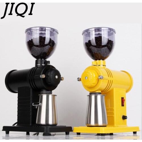 DMWD Electric Coffee grinder Coffee mill machine stainless steel box Flat Wheel Coffee Bean Grinding machine 220V Red/Black