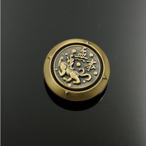 DIY leather craft vintage chinese design wallet decoration button solid brass material 2pcs/lot
