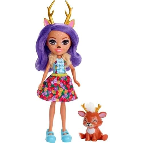 Enchantimals Main Character Doll Danessa Deer and Sprint Cute Animal Friend for Girls Fashion Toddler Toys Collectible Models