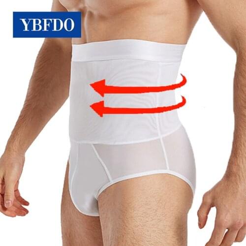 YBFDO 2021 Hot Mens Body Shaper Briefs anti-slip High-waist Abdomen Tuck Pants Compression Shorts Underwear Seamless Belly New