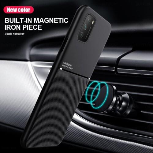 Matte PU Soft Silicone Frame Case For Xiaomi Poco m3 Luxury Case on POCO m3 m 3 POCOm3 Car Holder Magnet Back Cover Shell Coque