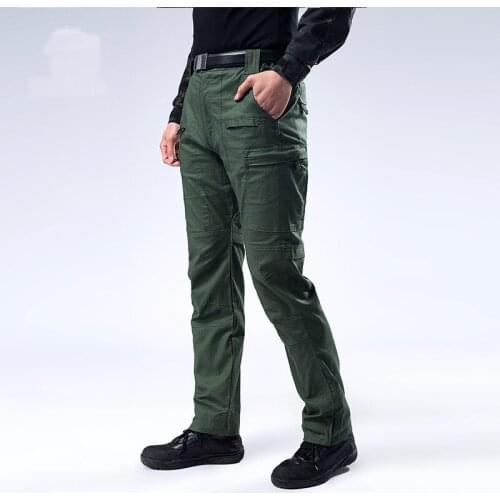 2019 Men Military Pants Mens Tactical Cargo Pants Army Soldier Pants Multi Pockets Casual Cotton Trousers Paintball Clothing-B