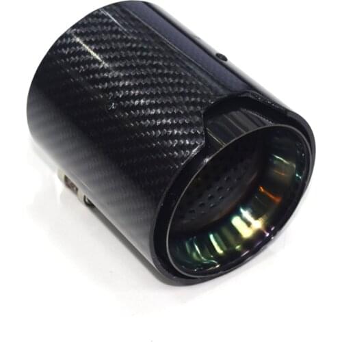 1 PCS Glossy Carbon Fiber M logo Without Welding Car Exhaust Tip Muffler Tip For BMW F87/F80/F82/F83 M2 M3 M4 70mm Inlet Tips