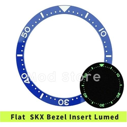 NEW Blue Flat 38mm BGW9 Lume C3 Lume Top Quality Fashion Ceramic Bezel Insert SKX007/SKX009/SKX011 Finish Mod
