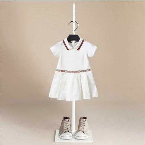 2021 New girl Dress Spring Summer Turn-Down Collar Kids Clothes Fashion toddler Baby Girls Clothing Summer Dress Girl