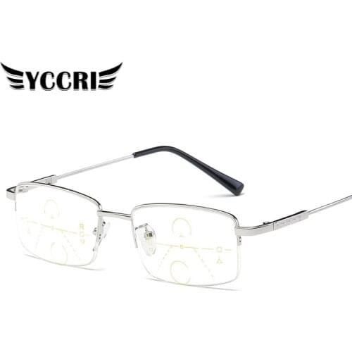 New Memory Titanium Anti-blue Light Reading Glasses Mens Automatic Zoom Progressive Multifocal Reading Glasses Gafas de lectura