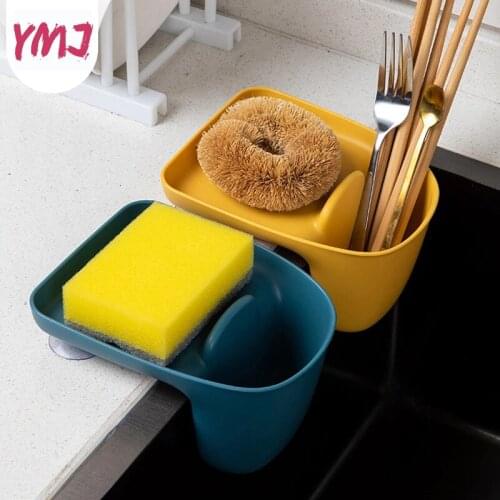 Plastic Suction Cup Sponge Holder Kitchen Organizer Sink Drainer Rack Sucker Sponge Storage Drying Holder Soap Stand Dish Cloth