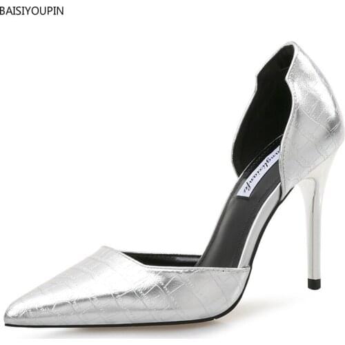 Plus Size Sexy Fashion Women Shoes Summer Shoes High-quality Pointed Toe Patent Leather 9cm High Heels Party Female Pumps 34-43