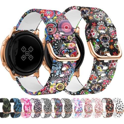 20mm 22mm Silicone Strap For Samsung Galaxy Watch 4 Gear S3 Active 2 Graffiti style strap For HuaMi Amazfit Huawei watch band