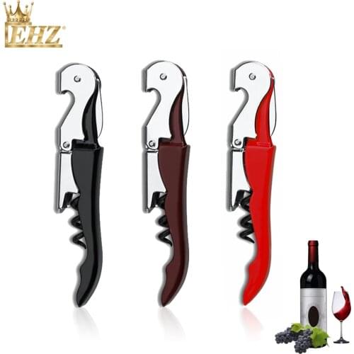 EHZ Double Hinged Waiter Corkscrew Wine Beer Openers Stainless Steel Hinges Wine Key for Restaurant Waiters Sommelier Bartenders