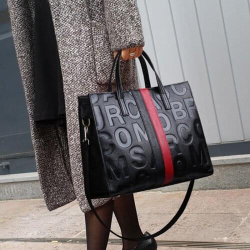 Fashion Letters Printed Womens Shoulder Bag Large Capacity Women Handbag Contrast Color Crossbody Bags For Women Big tote bag