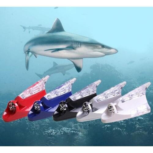 Universal Car Wind Driven Anti Collision Shark Fin Antenna LED Warn Flash Lamp