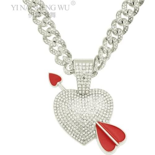 Hip Hop Rock Jewelry Necklace New Arrival Pendant Necklace Fashion Iced Out Chain Mens Zinc Alloy Jewelry Gift Gold Silver Color