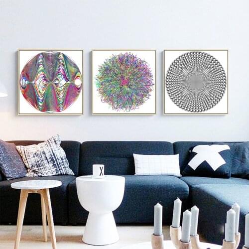 Poster Vintage Circular Pattern Oil Painting Poster Canvas Print Painting Wall Art Living Room Home Decoration