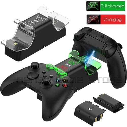 For Xbox Series X/S Dual Controller Charger Fast Charging Dock Station 2pcs 1400mAh Battery LED Indicator for X Box Series X/S