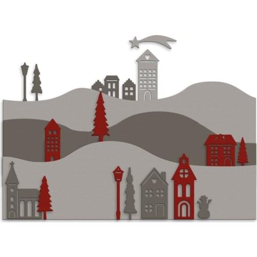 Buildings Church House Tree Star Street Lights Cutting Dies Scrapbooking Card Album Making DIY Crafts Stencil Supplies New 2020