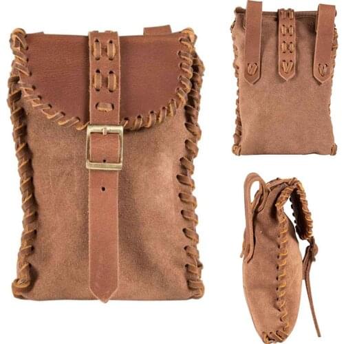 Women Viking Medieval Vintage Money Pouch Bag Waist Ring Belt Costume Accessory Parts For Men Leather Drawstring Bag Coin Purse