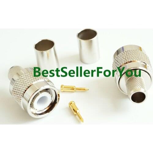 1Pcs TNC Plug Male Crimp For RG5 RG6 5D-FB LMR300 Cable RF Coaxial ConnectorBrass